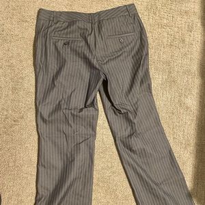 Express Womens Editor Slacks Work Pants Gray Pinstripe Size 2 Regular